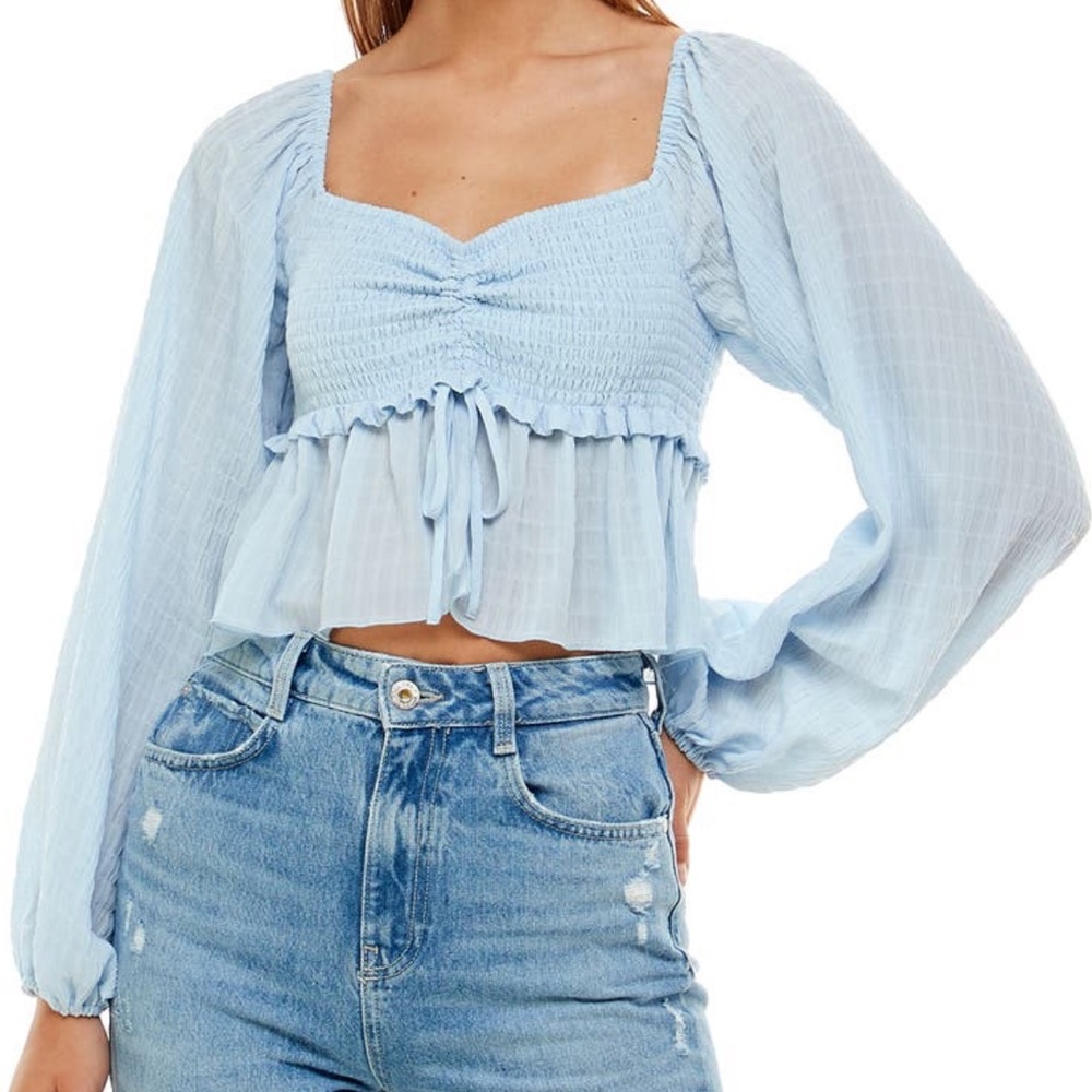 WAYF light blue blouse